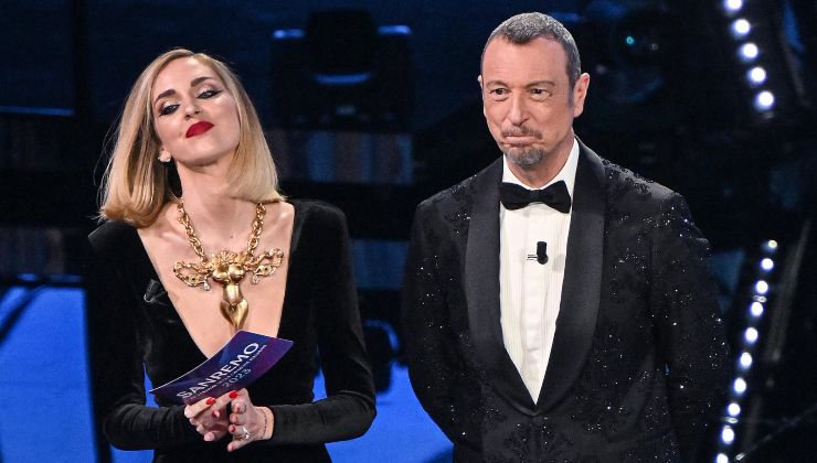 Chiara Ferragni e Amadeus Sanremo 2024