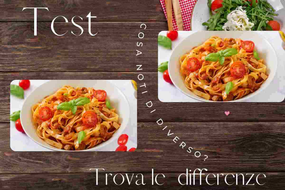 test differenze piatti di pasta