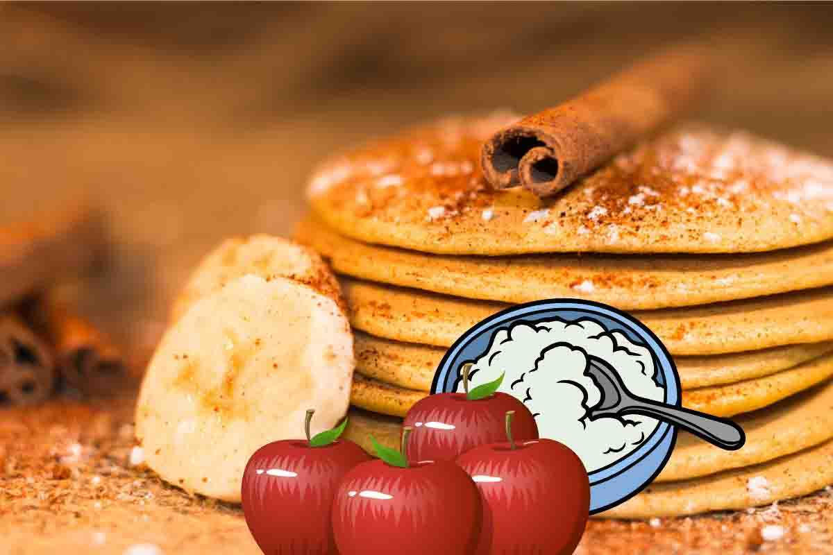 Pancake mela e ricotta leggeri