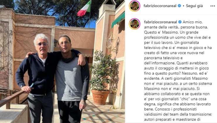 messaggio corona a giletti