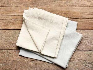 Tovaglioli Di Stoffa Fatti A Mano In Cotone E Lino, Confezione Da 10, 43x43 Cm Con Frange, Colore Caramello