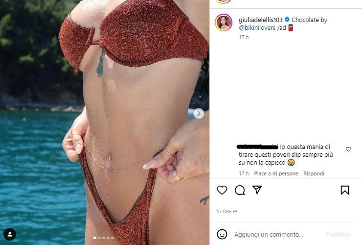 Giulia De Lellis mania tirare slip