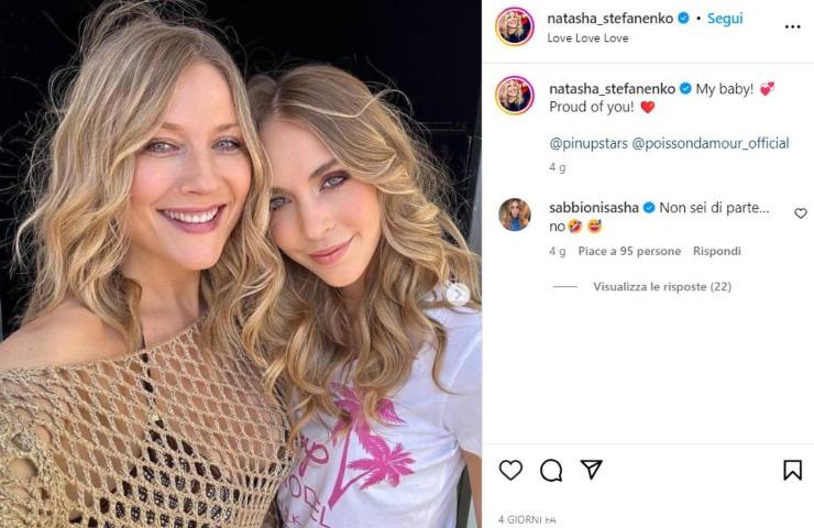 natasha stefanenko foto con la figlia