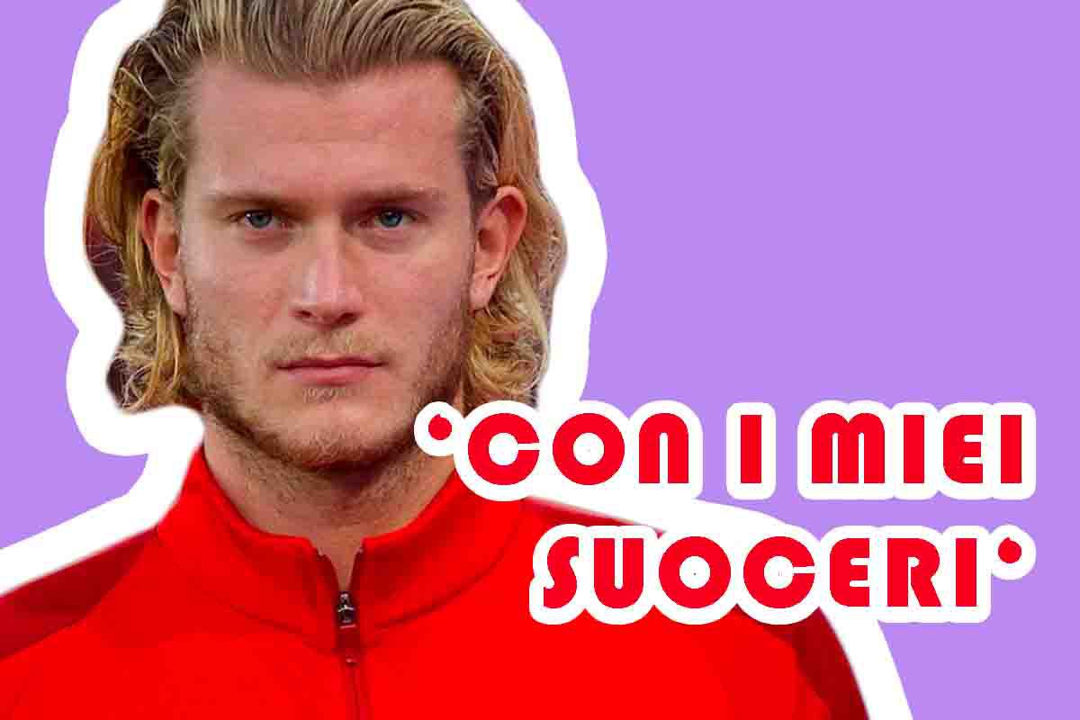 Loris Karius con i suoceri